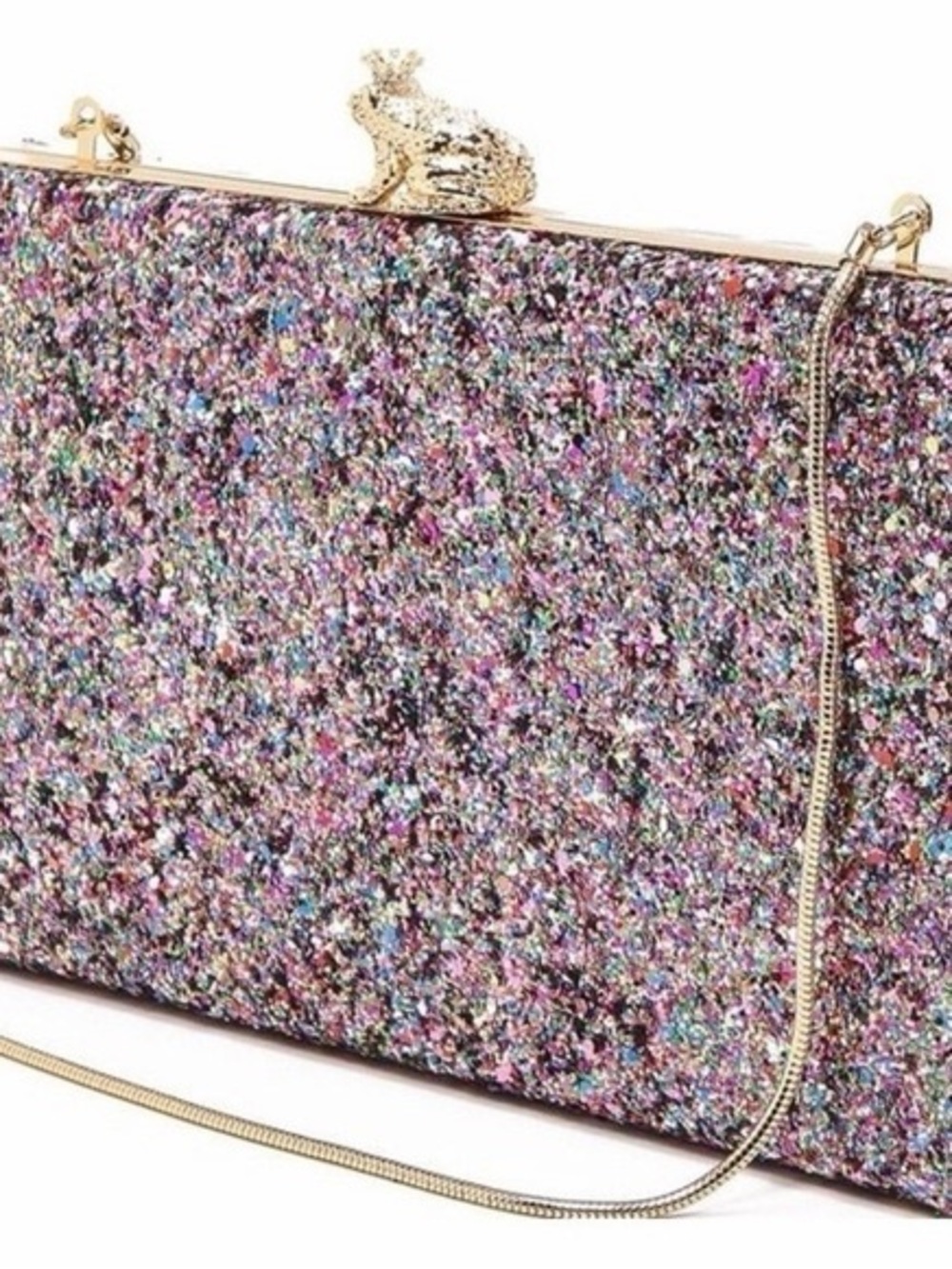I Kissed A Frog Kate Spade Glitter and Gold Clutch - Picture 7 of 7